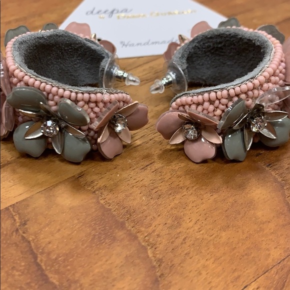 DEEPA GURNANI HAND MADE GRAYCE HOOP EARRINGS - Picture 8 of 14